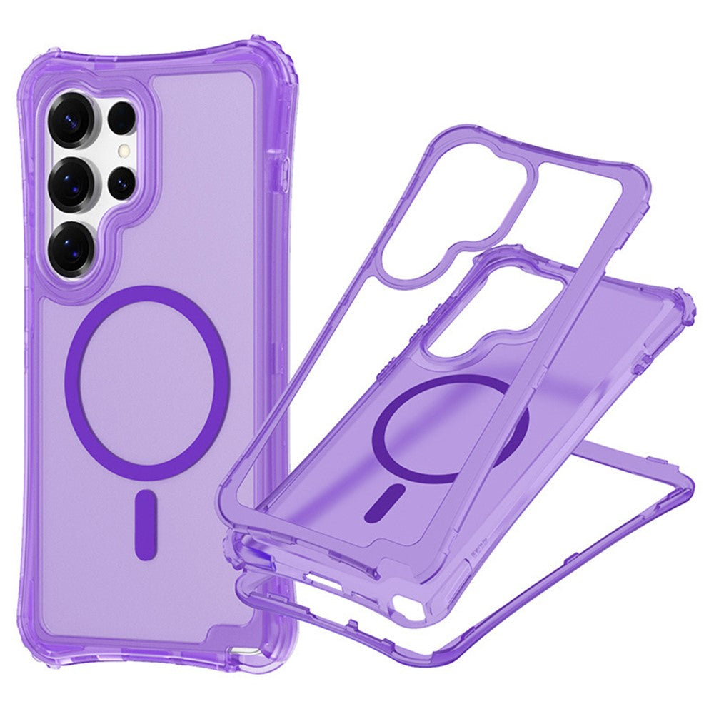 For Samsung Galaxy S26 Ultra Magnetic Phone Case Soft-touch 2-in-1 PC+TPU Shockproof Cover Compatible with MagSafe