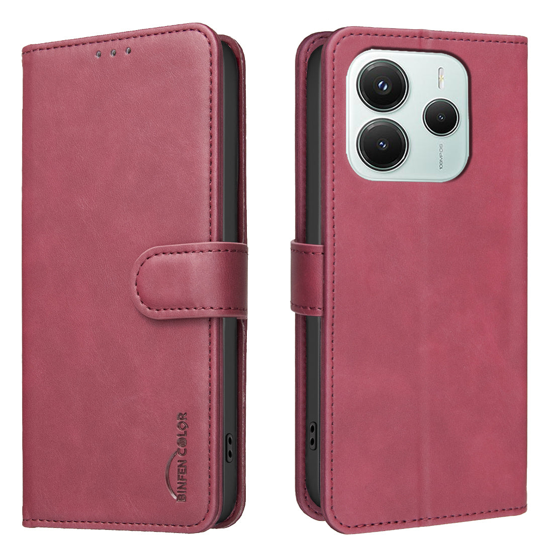 BINFEN COLOR For Xiaomi Poco M7 Pro 5G / Xiaomi Redmi Note 14 5G  BF37 Case RFID Blocking Wallet Stand Leather Phone Cover