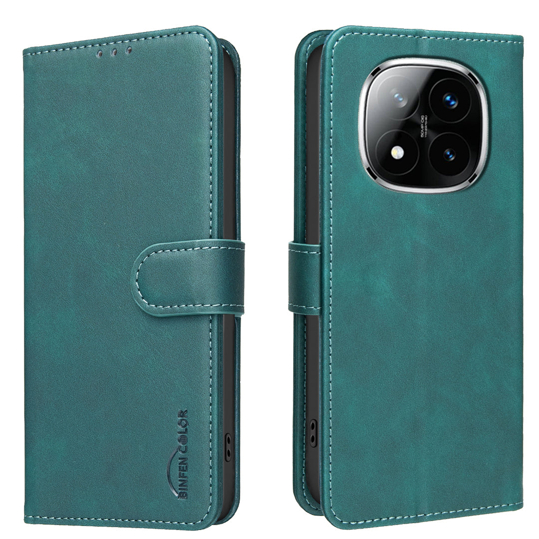 BINFEN COLOR För Xiaomi Poco X7 5G / Xiaomi Redmi Note 14 Pro+ 5G / Xiaomi Redmi Note 14 Pro 5G BF37 Skal RFID-blockerande plånboksfodral i läder