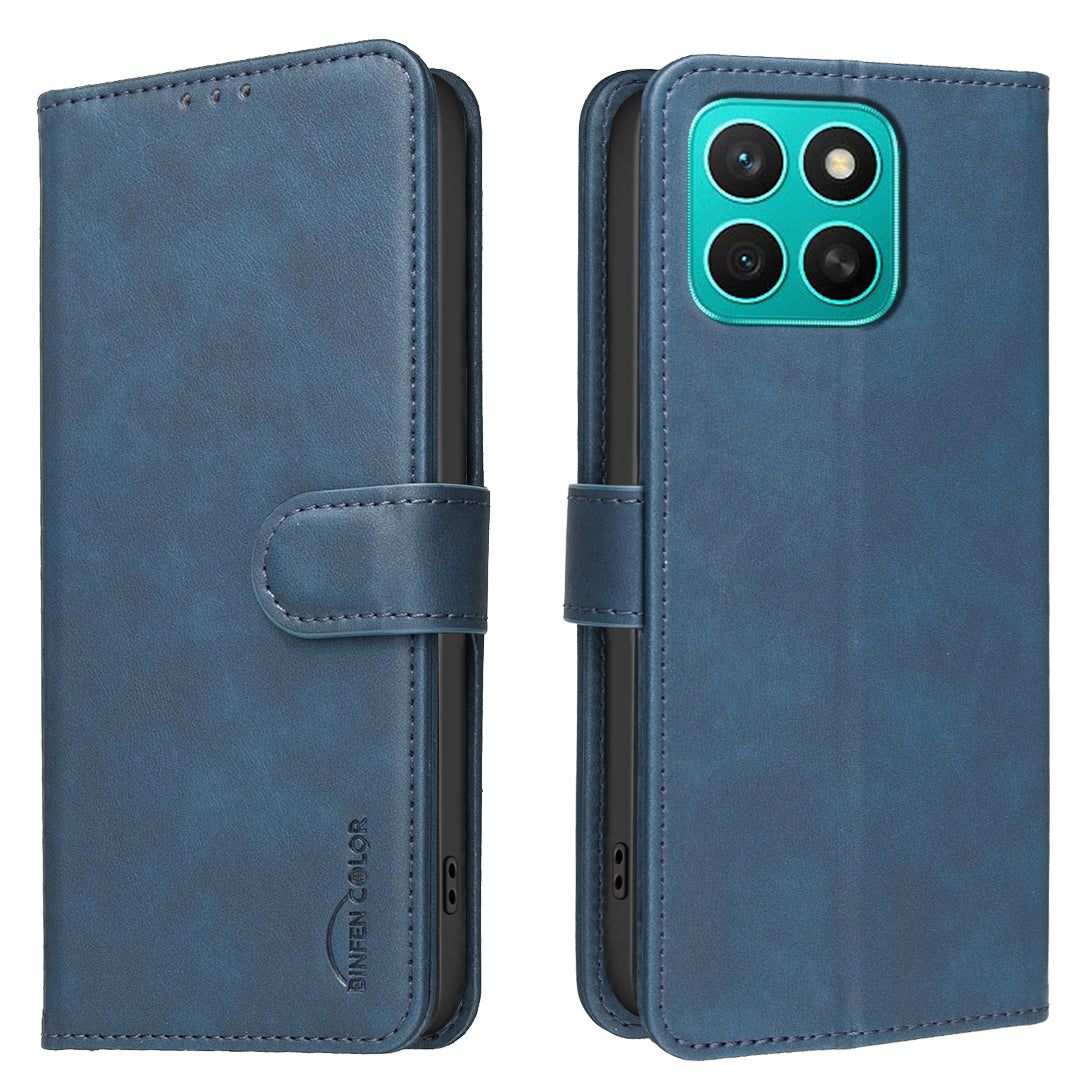 BINFEN COLOR For Honor X8c 4G  BF37 Case RFID Blocking Wallet Stand Leather Phone Cover