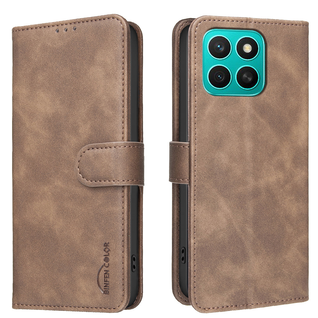 BINFEN COLOR For Honor X8c 4G  BF37 Case RFID Blocking Wallet Stand Leather Phone Cover