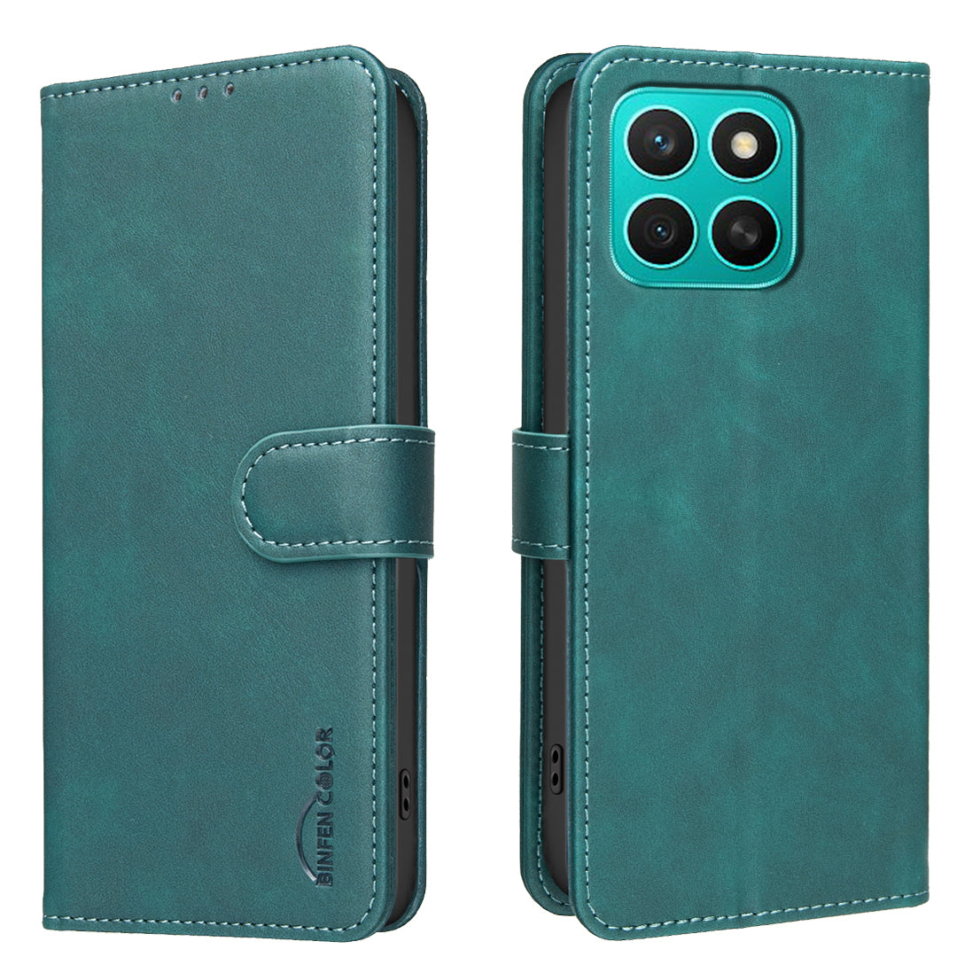 BINFEN COLOR For Honor X8c 4G  BF37 Case RFID Blocking Wallet Stand Leather Phone Cover