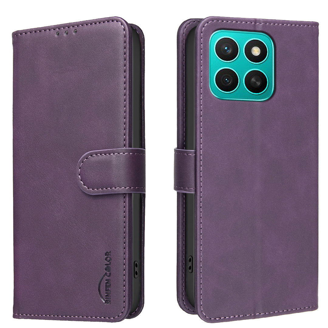BINFEN COLOR For Honor X8c 4G  BF37 Case RFID Blocking Wallet Stand Leather Phone Cover
