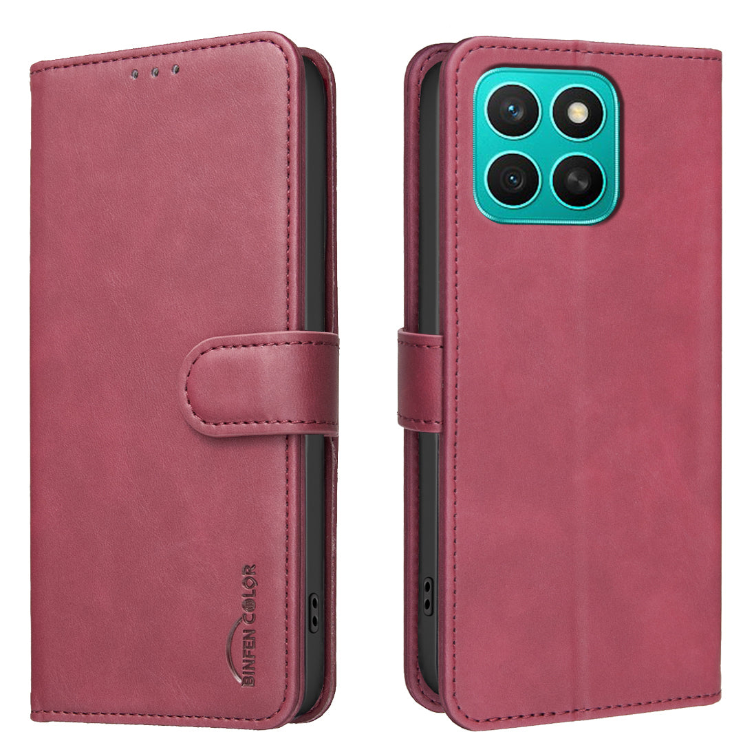 BINFEN COLOR For Honor X8c 4G  BF37 Case RFID Blocking Wallet Stand Leather Phone Cover