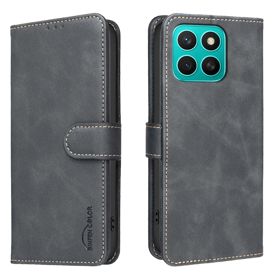 BINFEN COLOR For Honor X8c 4G  BF37 Case RFID Blocking Wallet Stand Leather Phone Cover