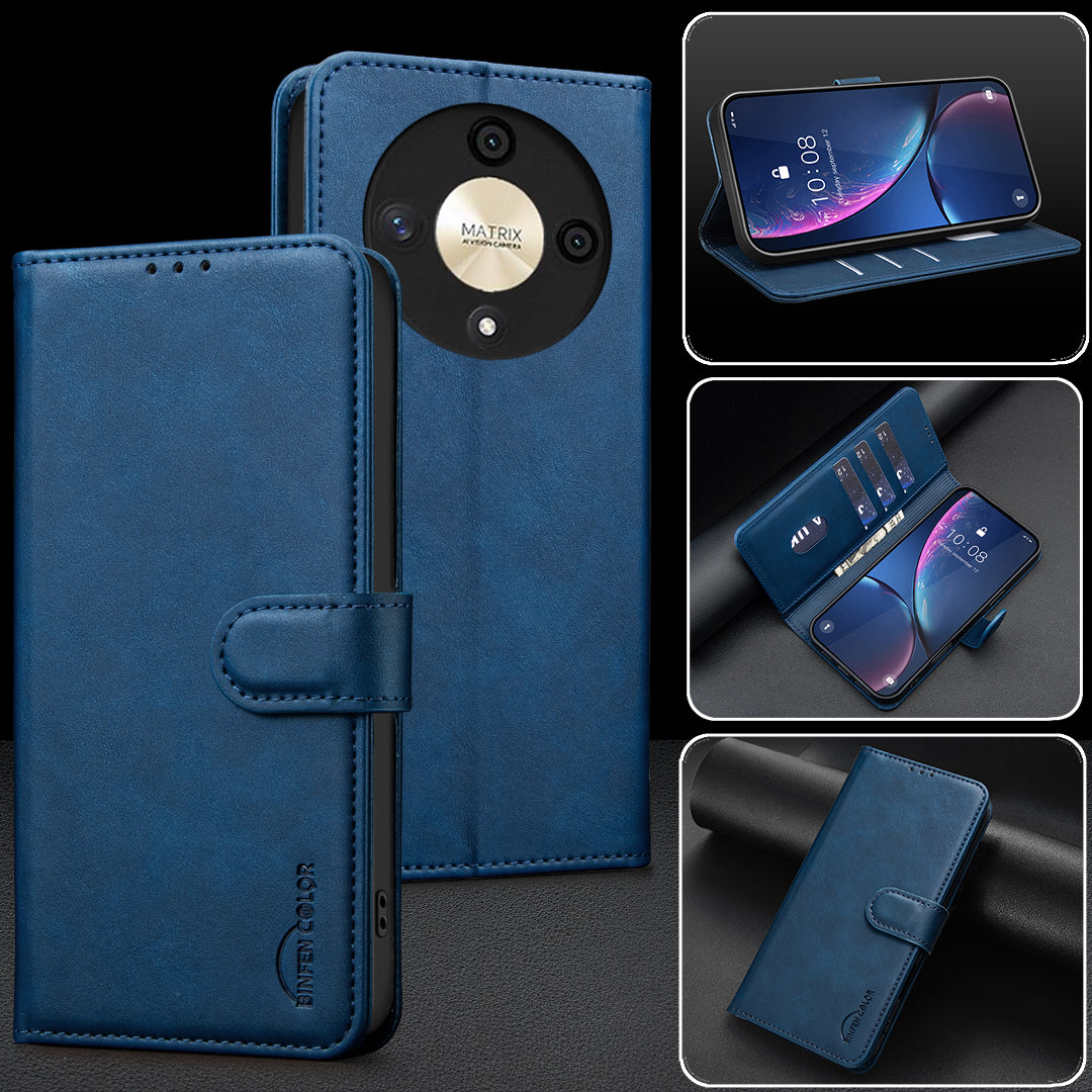 BINFEN COLOR For Honor X9b 5G  BF37 Case RFID Blocking Wallet Stand Leather Phone Cover
