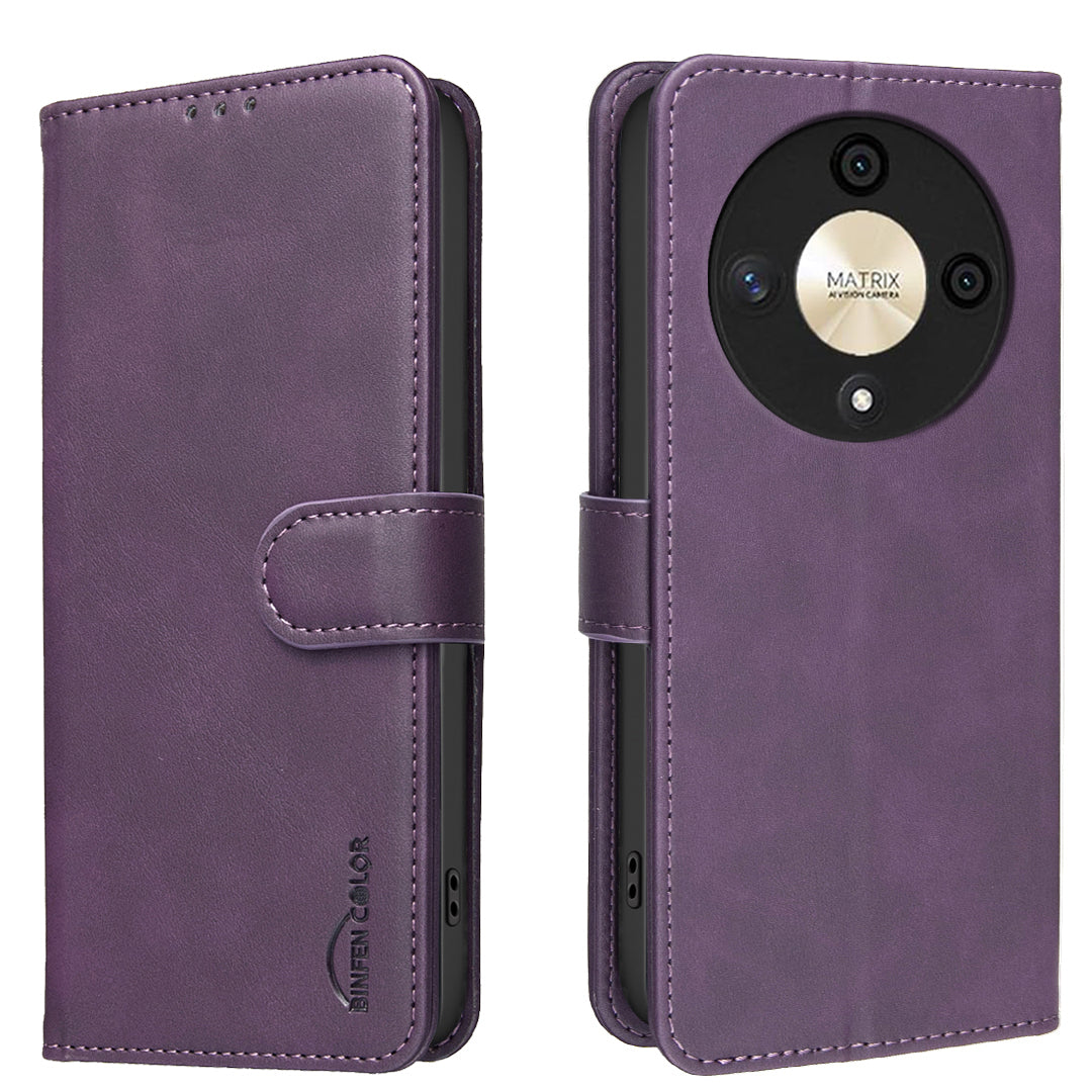 BINFEN COLOR For Honor X9b 5G  BF37 Case RFID Blocking Wallet Stand Leather Phone Cover