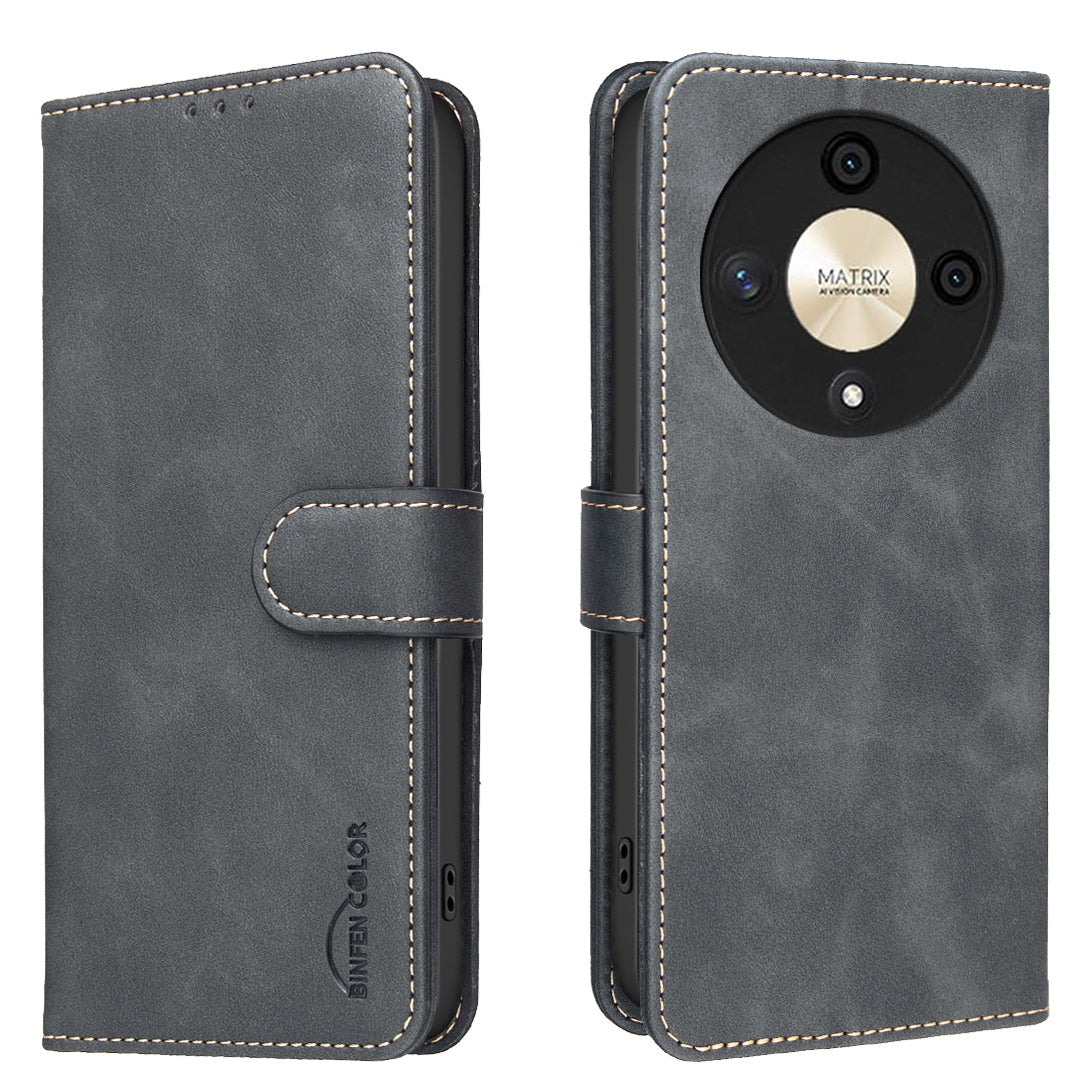 BINFEN COLOR For Honor X9b 5G  BF37 Case RFID Blocking Wallet Stand Leather Phone Cover