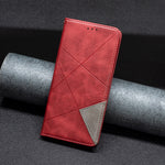 For Honor X8d 4G Etui Kortpladser Geometri Prægning Læder Telefoncover