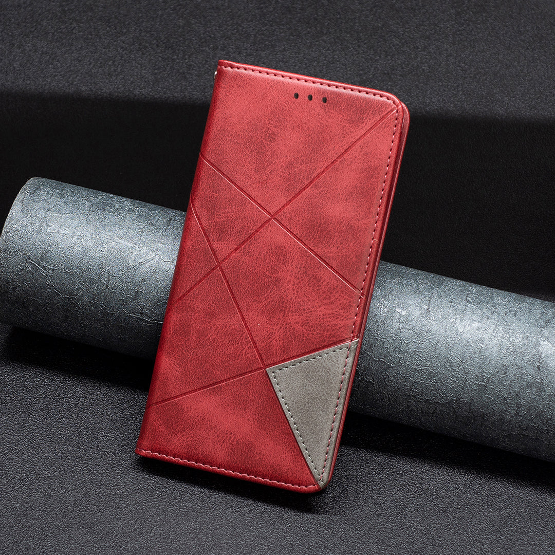 For Honor X8d 4G Etui Kortpladser Geometri Prægning Læder Telefoncover