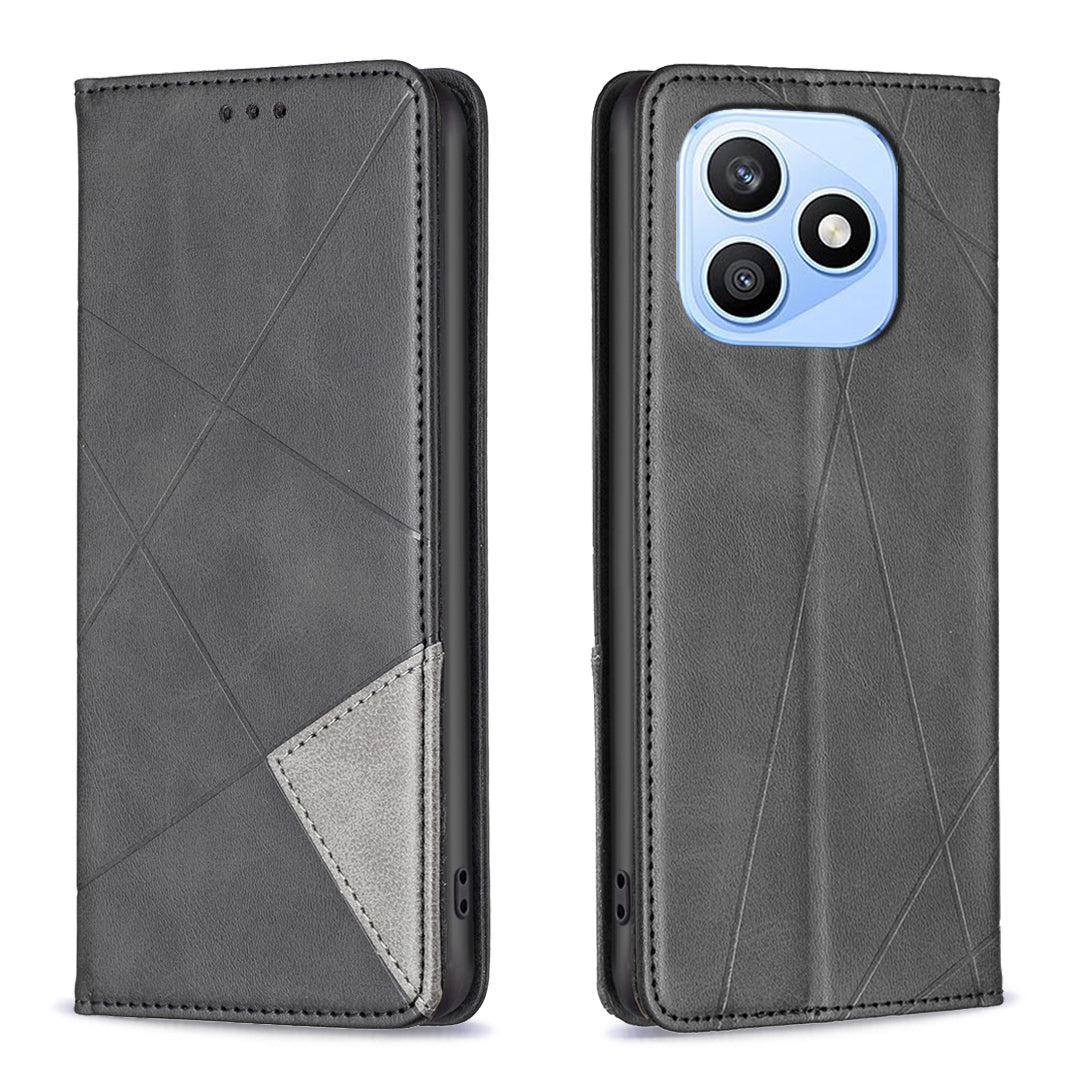 For Honor X8d 4G Etui Kortpladser Geometri Prægning Læder Telefoncover