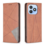 For Honor X8d 4G Etui Kortpladser Geometri Prægning Læder Telefoncover