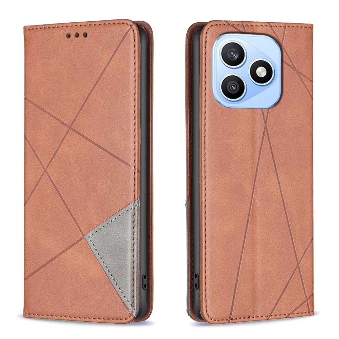 For Honor X8d 4G Etui Kortpladser Geometri Prægning Læder Telefoncover