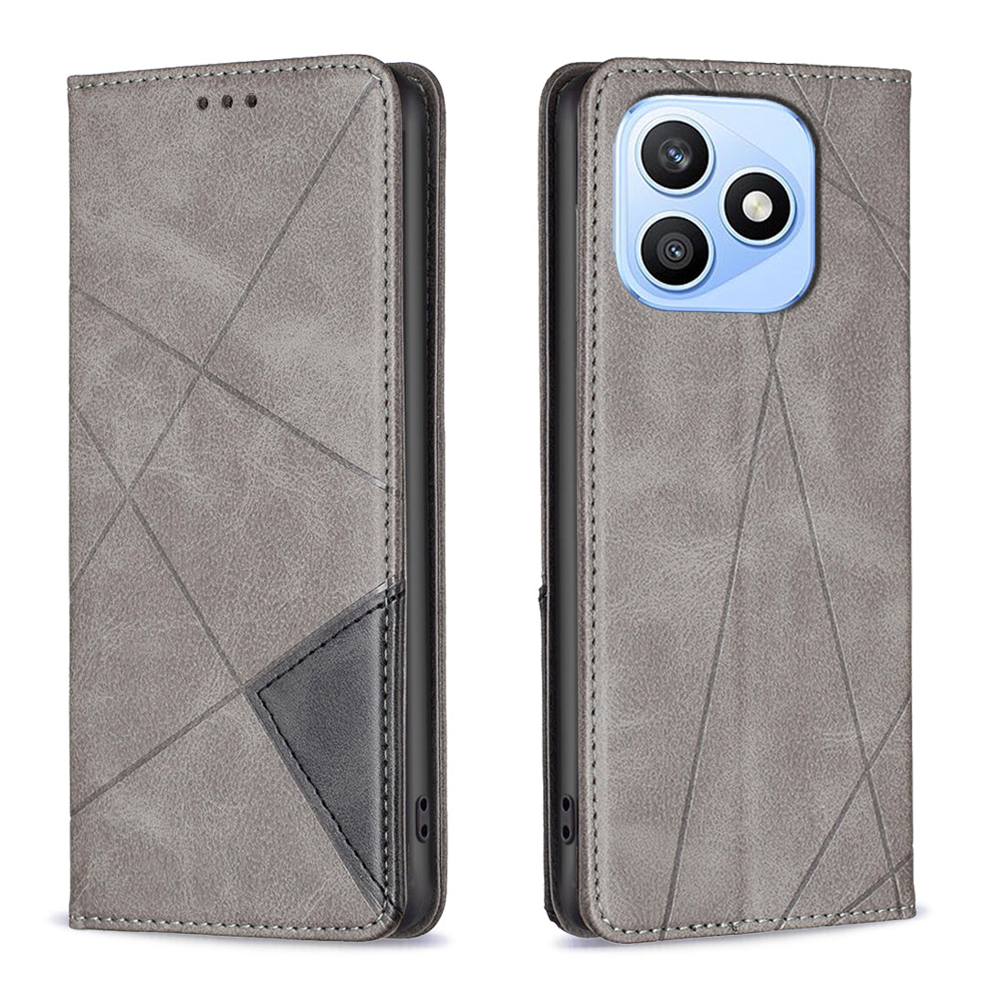 For Honor X8d 4G Etui Kortpladser Geometri Prægning Læder Telefoncover