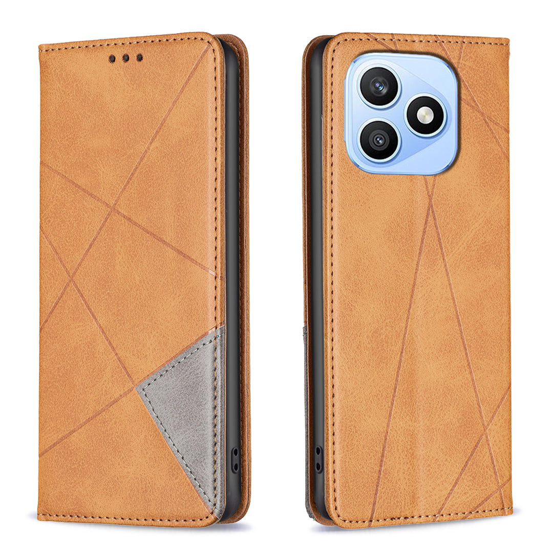 For Honor X8d 4G Etui Kortpladser Geometri Prægning Læder Telefoncover