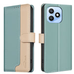 BINFEN COLOR For Honor X8d 4G Leather Case  Splicing Color RFID Blocking Wallet Stand Phone Cover