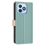 BINFEN COLOR For Honor X8d 4G Leather Case  Splicing Color RFID Blocking Wallet Stand Phone Cover