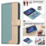 BINFEN COLOR For Honor X8d 4G Leather Case  Splicing Color RFID Blocking Wallet Stand Phone Cover