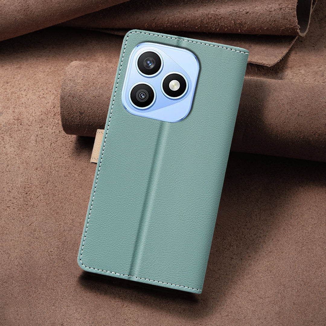 BINFEN COLOR For Honor X8d 4G Leather Case  Splicing Color RFID Blocking Wallet Stand Phone Cover