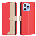 BINFEN COLOR For Honor X8d 4G Leather Case  Splicing Color RFID Blocking Wallet Stand Phone Cover