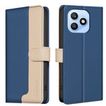 BINFEN COLOR For Honor X8d 4G Leather Case  Splicing Color RFID Blocking Wallet Stand Phone Cover