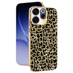 For Oppo Reno15 F 5G Case Electroplating Frame Leopard Pattern PC + TPU Hybrid Phone Cover