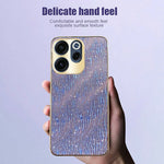 For Oppo Reno15 F 5G Case Electroplating Ripple Texture PU + TPU + PC Phone Back Cover
