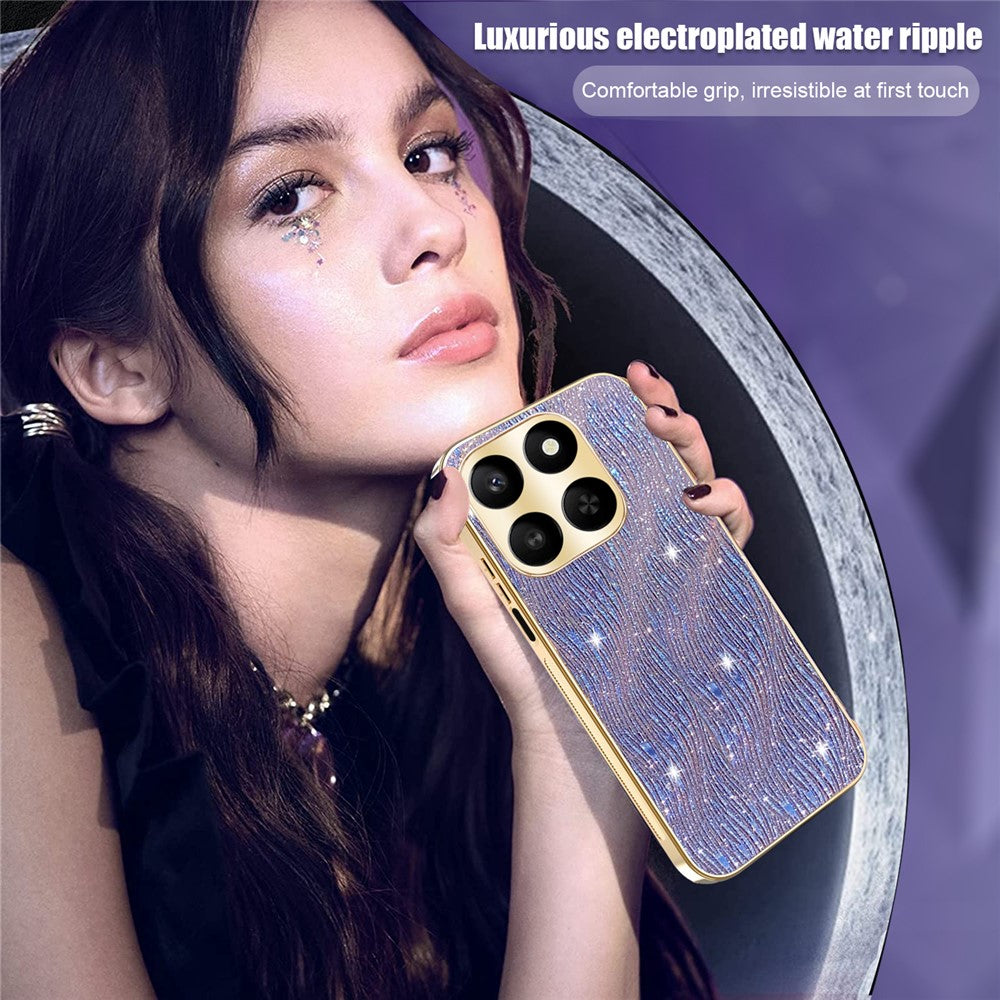 Telefoncover til Honor 400 Smart 4G / 400 Smart 5G / X7d 4G / X7d 5G Galvaniserende Ripple Tekstur PU + TPU + PC Bagcover