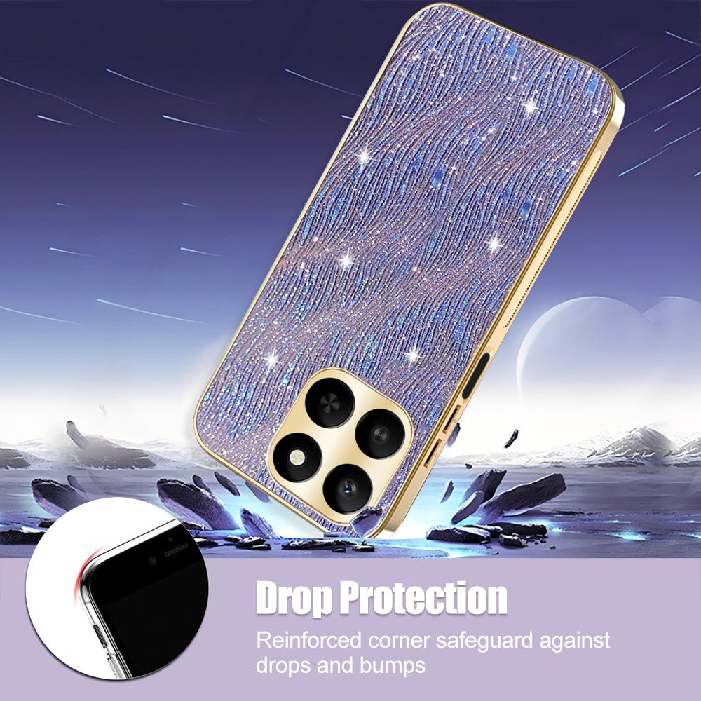 Telefoncover til Honor 400 Smart 4G / 400 Smart 5G / X7d 4G / X7d 5G Galvaniserende Ripple Tekstur PU + TPU + PC Bagcover