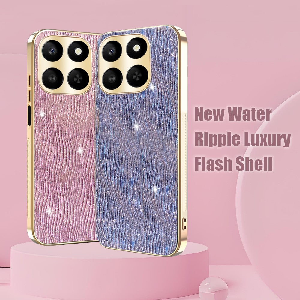 Telefoncover til Honor 400 Smart 4G / 400 Smart 5G / X7d 4G / X7d 5G Galvaniserende Ripple Tekstur PU + TPU + PC Bagcover