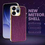 For Oppo Reno15 F 5G Case Electroplating Shooting Star Pattern PU + TPU + PC Phone Back Cover