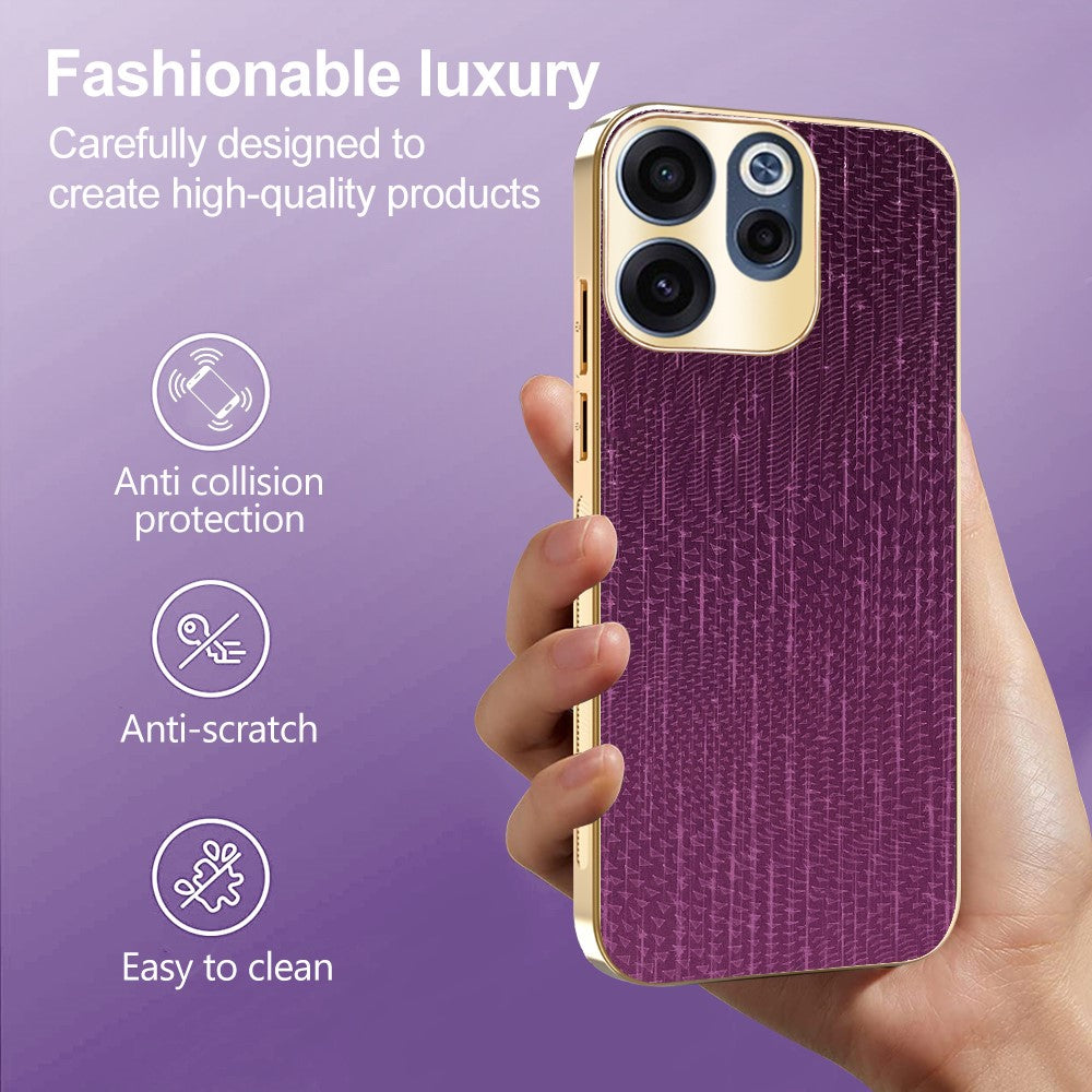 For Oppo Reno15 F 5G Case Electroplating Shooting Star Pattern PU + TPU + PC Phone Back Cover