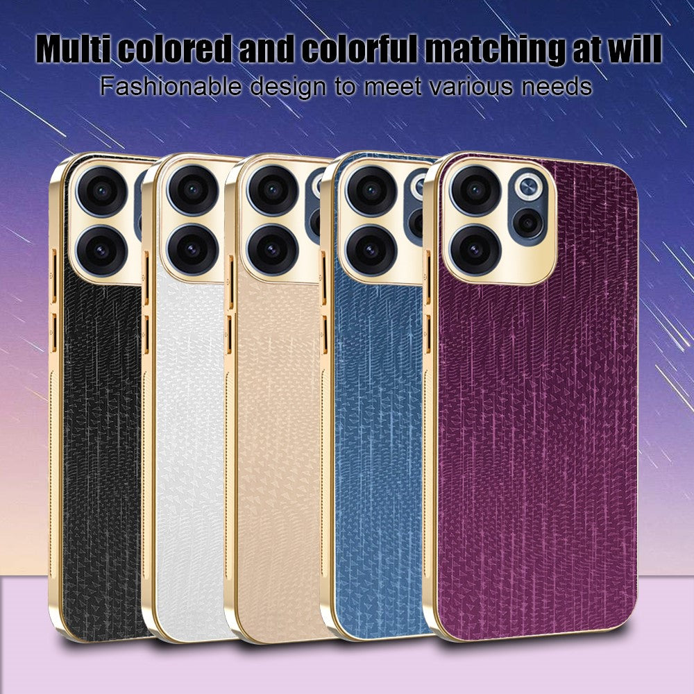 For Oppo Reno15 F 5G Case Electroplating Shooting Star Pattern PU + TPU + PC Phone Back Cover