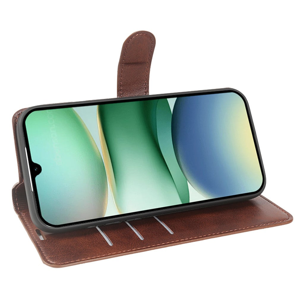 For Xiaomi Redmi A5 NFC (EU) (173.45mm) Case Stand Wallet Calf Texture PU Leather Flip Phone Cover