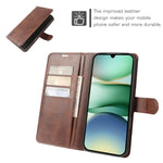 For Xiaomi Redmi A5 NFC (EU) (173.45mm) Case Stand Wallet Calf Texture PU Leather Flip Phone Cover