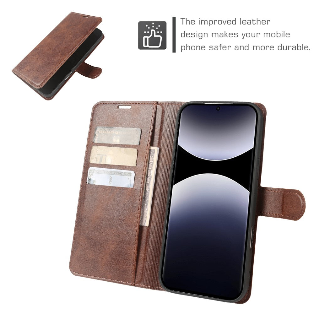 For Xiaomi Redmi Note 14 Pro 5G  /  Poco X7 5G Case Stand Wallet Calf Texture PU Leather Flip Phone Cover