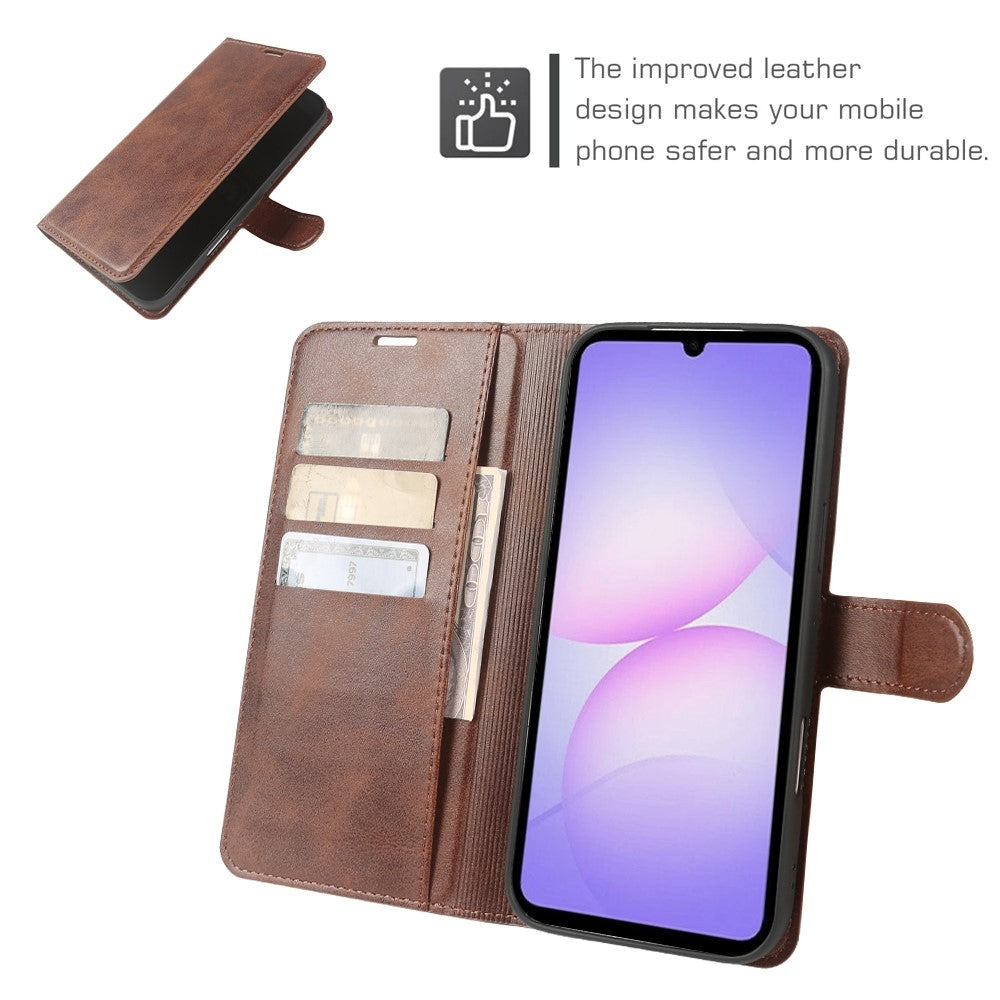 Til Samsung Galaxy A08 5G / A08 4G / A07 5G Etui Standpung Kalvetekstur PU Læder Flip Telefoncover