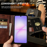 Til Samsung Galaxy A08 5G / A08 4G / A07 5G Etui Standpung Kalvetekstur PU Læder Flip Telefoncover