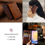 For Samsung Galaxy A25 5G (Global) (161mm) Case Stand Wallet Calf Texture PU Leather Flip Phone Cover