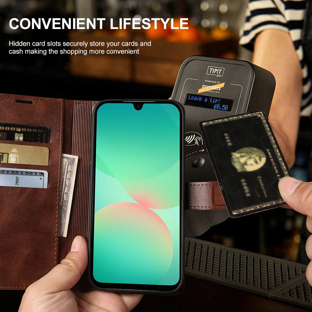 For Samsung Galaxy A26 5G Case Stand Wallet Calf Texture PU Leather Flip Phone Cover