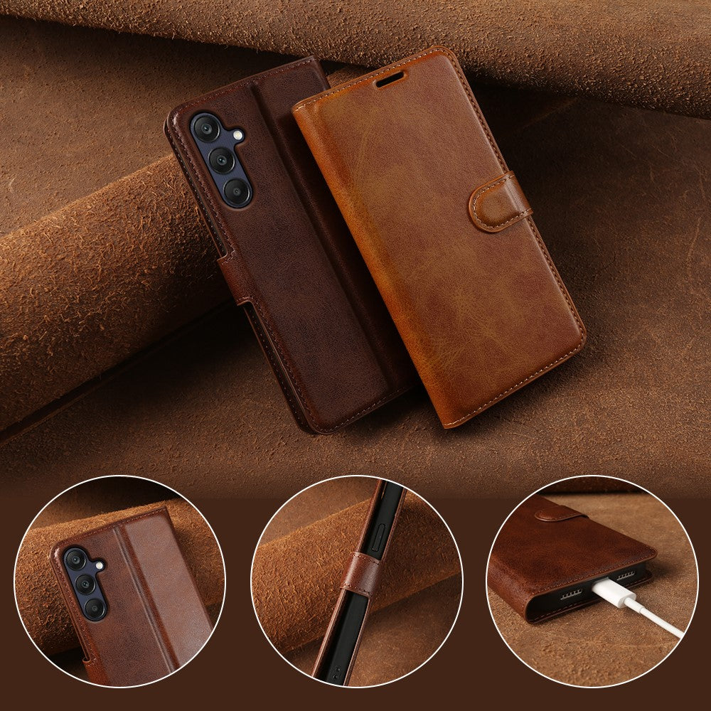 For Samsung Galaxy A26 5G Case Stand Wallet Calf Texture PU Leather Flip Phone Cover