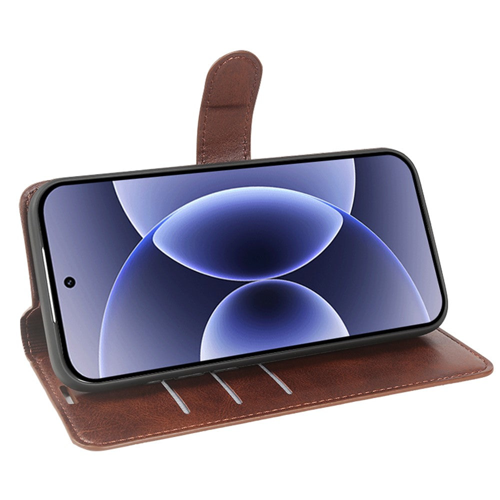 For Xiaomi 17 Case Stand Wallet Calf Texture PU Leather Flip Phone Cover