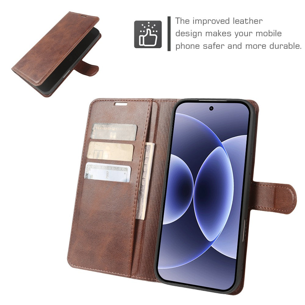 For Xiaomi 17 Case Stand Wallet Calf Texture PU Leather Flip Phone Cover