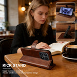For Xiaomi 17 Case Stand Wallet Calf Texture PU Leather Flip Phone Cover