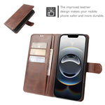 Til iPhone 17e / 16e Etui Stativ Pung Kalvelæder PU Læder Flip Telefoncover