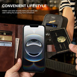 Til iPhone 17e / 16e Etui Stativ Pung Kalvelæder PU Læder Flip Telefoncover