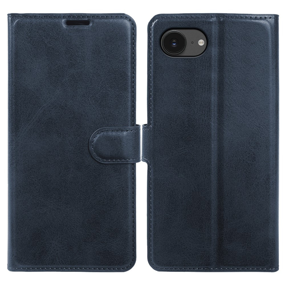 Til iPhone 17e / 16e Etui Stativ Pung Kalvelæder PU Læder Flip Telefoncover
