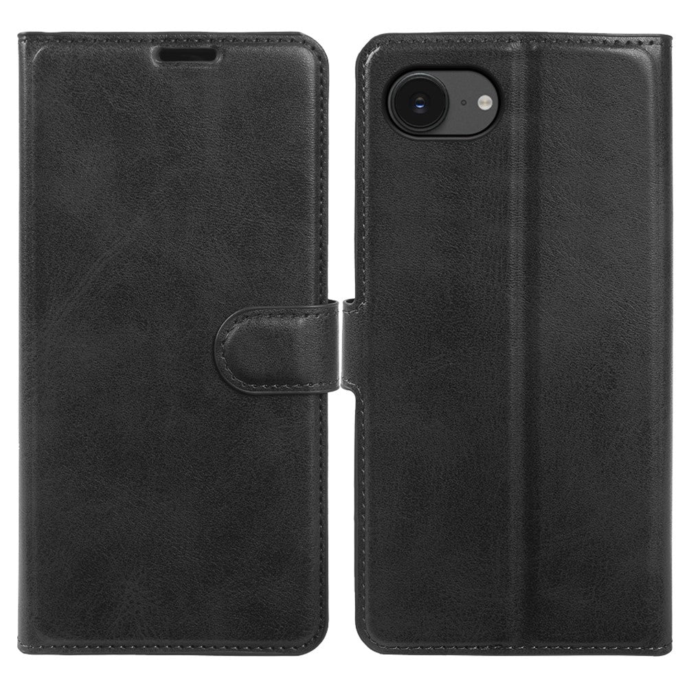 Til iPhone 17e / 16e Etui Stativ Pung Kalvelæder PU Læder Flip Telefoncover