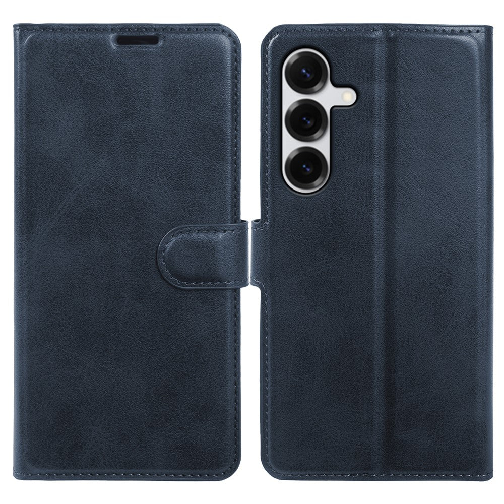 For Samsung Galaxy S25 Case Stand Wallet Calf Texture PU Leather Flip Phone Cover
