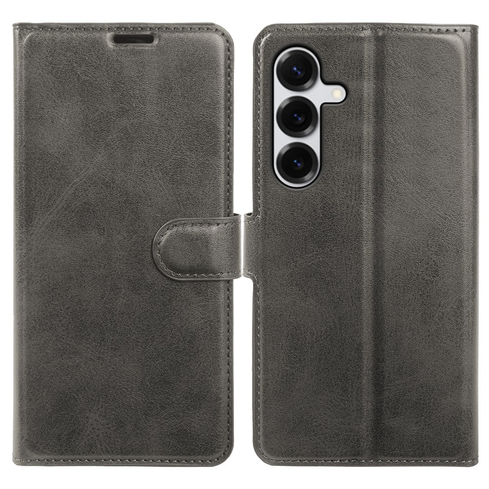 For Samsung Galaxy S25 Case Stand Wallet Calf Texture PU Leather Flip Phone Cover